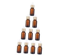 Anneome 10 pièces Lot de Flacons Compte-gouttes Verre avec Anneau Antidérapant pour Huiles Essentielles Diffuseurs Réutilisables et Étanches Flacons pour Préparations DIY