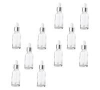 Anneome 10 pièces Lot de Flacons Compte-gouttes Verre pour Huiles Essentielles Bouteilles de Voyage Réutilisables avec Pipette Bouchon Hermétique pour DIY Parfum et Essence