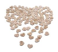 Anneome 100 confettis cœur en Bois Marron gravés Motif Amour Rustique | Forme cœur sculptée, usage polyvalent pour noces et baby showers, décoration de table, finition travaillée