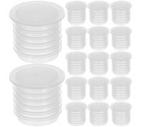 Anneome 100 Pièces Bouchon de Bouteille en Plastique Blanc Rond Réutilisable, Bouchon à Sel et Poivre, pour Pots et Pots de Fleurs, Installation Facile, Anti-débordement, Usage