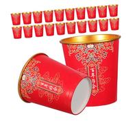 Anneome 100 Pièces Foil Wedding Paper Cups Thickened Disposable Tea And Cups For Wedding Reception Party Supplies And Chinese Tea Ceremony
