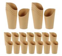 Anneome 100 pièces Gobelets Kraft pour Frites Papier Épais Boîtes Snack pour Fêtes et Usage Quotidien Supports Petits Snacks et Collations Tasses à Gouter pour Pommes de Terre Frites et
