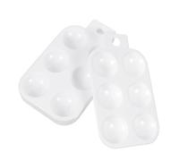 Anneome 10pièces Palette Six Compartiments avec Poignée Blanche pour Peinture Plateau Et Réutilisable pour Garçon Fille Mélange De Couleurs Et Activités Artistiques Facile à Nettoyer