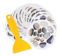 Anneome 12 feuilles Stickers Antidérapants Forme Pierre Colorée Lot de Raclette Adhésifs Sécurisés pour Bain Installation Facile et Durable Décor et Protection Antidérapante