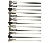 Anneome 12 pièces Brosse Métallique Inoxydable avec Tige Longue Fil Acier Cuivre Poils de Porc Tuyau pour Nettoyage Polissage et Élimination Rouille Kit Mini Brosses Polyvalentes