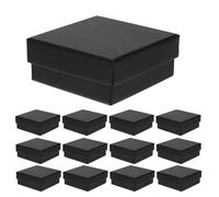 Anneome 15 Pièces Boîte à Bijoux Carrée avec Coussin Intérieur Boîte de Rangement Carton Embossé Noir Coffret Cadeau pour Colliers Boucles Oreilles Emballage de Bijoux Gros et Détaillant