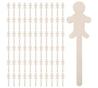 Anneome 150 Pièces De Bâtonnets De Bois À Peindre Pour Enfants Figurines En Bois Brut Découpes De Personnages Supports À Peindre Grands Bâtonnets Pour Loisirs