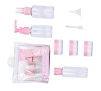 Anneome 2 ensembles Set Flacons Pompe et Spray Transparents Roses Distributeurs de Voyage Rechargeables Légers et Anti-fuite pour Shampooing Lotion et Crème