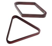 Anneome 2 Pièces 2 Triangles de Billard en Bois Massif Rouge Foncé - Support Triangulaire et Râtelier pour Rangement Précis des Boules de Billard 9 - Accessoire Stable et Léger pour Salle