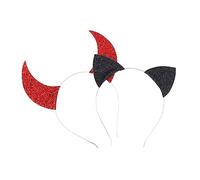 Anneome 2 Pièces Bandeau Oreilles Chat et Cornes Démon Set pour Fête Design Créatif Confortable et Accessoire Original pour Adultes et Garçon Fille