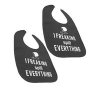 Anneome 2 Pièces Bavoir Imperméable Bang à Feu Imperméable Pour Manger De Vêtements De Salle à Manger Bavoir Adulte Dossier Noir