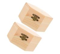 Anneome 2 Pièces Boîte à Bijoux Naturel Petite Boîte Non Pin Rangement Compact Portable pour Bijoux Coffret DIY Artisanat Organisateur Vintage pour Voyage