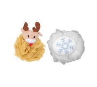 Anneome 2 Pièces Boules de Bain Colorées pour Garçon Fille Accessoires Bain Créatifs Forme de Fleurs de Noël Confortables et Ludiques Matériau Sûr et Adapté à Tous Savons