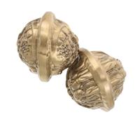 Anneome 2 Pièces Brass Walnuts Hand Exercise Balls For Seniors Finger Strengthening Tool With Engraved Design Hand Massage And Fitness Accessory