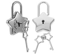 Anneome 2 pièces Cadenas Étoile pour DIY avec Clé Petit Cadenas Décoratif Léger pour Agenda Journal Intime Boîte de Rangement Cadeau Femme Lot