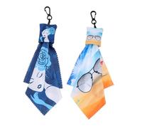 Anneome 2 Pièces Chiffonnettes de Nettoyage pour Lunettes avec Accroche Portable Lingettes Microfibre pour Verres Lunettes de Soleil et Écrans Électroniques Pratiques pour Voyage et Usage