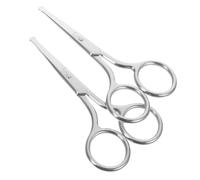 Anneome 2 pièces Ciseaux Sourcils et Poils Nez Acier Inoxydable Tête Ronde pour Coupe Précise Lot pour Entretien Visage et Barbe