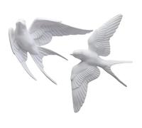 Anneome 2 pièces Décoration Murale Oiseaux Résine Réaliste Sculptures Hirondelles Volantes à Fixer Mur pour Salon et Jardin Ornements Décoratifs Nordiques