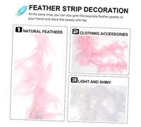 Anneome 2 Pièces Écharpe Plume pour Décoration Mariage Fête et Spectacle Accessoires DIY Créatifs Rose et Blanc
