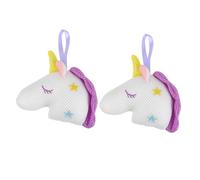 Anneome 2 pièces Éponge Bain Exfoliante Licorne Douce et Élastique Massage Corporel et Nettoyage Profond Accessoire Salle de Bain pour Adultes et Blanc