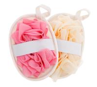 Anneome 2 Pièces Éponges Bain Luffa Exfoliantes et Légères avec Sangle Gommage Corporel Naturel pour Hommes Nettoyage Délicat et Mousse Abondante Portables pour Voyage