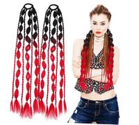Anneome 2 pièces Extension Queue Cheval Colorée Dégradée Postiche Synthétique Réaliste avec Bande Élastique Fixation Sécurisée pour Femmes Coiffure Polyvalente pour Fête et Cosplay