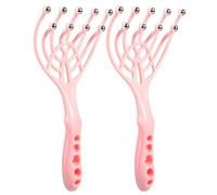 Anneome 2 Pièces Head Massager Scalp Tool Plastic Head Scratcher With Steel Balls For Scalp Neck Body Massage Handheld Hair Stimulator For Daily Home Spa Relaxation