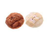 Anneome 2 Pièces Houppette Peluche Cartoon pour Applicateur Doux et Multifonctionnel pour Ours Lièvre