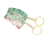 Anneome 2 Pièces Mini Peigne à Dents Larges Porte Clés Acétate Portable pour Démêlage Cheveux Types Compact et Multifonction pour Voyage et Usage Quotidien