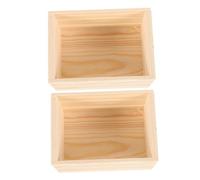 Anneome 2 pièces Miniature Caisse pour Maison de Poupée Caisse de Rangement Pin Compacte et Polyvalente pour Décor Accessoires Miniatures pour Nourriture et Boisson