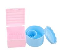 Anneome 2 Pièces Nail Dappen Dish With Lid Plastic Nail Brush Cleaner Set Manicure Supplies Cups