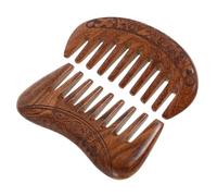 Anneome 2 Pièces Peigne Large Bois de pour Massage Chevelu Démêlage Doux Cheveux Longs et Épais Rond et Carré Soulagement et Soin Naturel