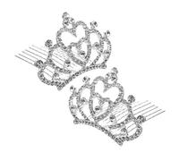 Anneome 2 pièces Peignes Cheveux Décoratifs pour Garçon Fille Petites Couronnes Strassées pour Anniversaire Mini Tiaras pour Filles Coiffures de Fête et Spectacles