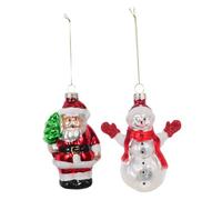 Anneome 2 Pièces Pendentif Décoration De Noël Ornements Suspendus Décorations d'arbre De Fête Ornements Suspendus Père Noël Décor Un Verre