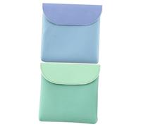 Anneome 2 Pièces Pochette PU Portable pour Serviettes Hygiéniques et Petits Objets Pochette Fermeture Éclair Pratique à Main Compact pour Femme École Bureau Voyage Lot de Vert Bleu