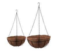 Anneome 2 pièces Pots de Fleurs Suspendus Créatifs Fer Demi-sphère Supports Durables pour Jardin Intérieur et Extérieur Lot de Grand Petit Décoration Murale pour Balcon et Patio