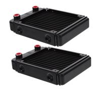 Anneome 2 Pièces Radiateur de Refroidissement à Eau pour Pc et Système de Dissipation Thermique avec Ports Filetés Compatible avec CPU et GPU