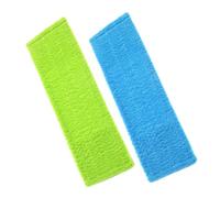 Anneome 2 pièces Recharge Balai Franges Microfibre Épaisse Serpillière Réutilisable Fleece pour Nettoyage Sols Compatible Balai Laver Sol Lavable et Lot Maison Vert Bleu