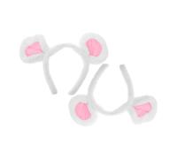 Anneome 2 pièces Serre-tête Oreilles Souris Peluche Bandeau Animal Forme de Petite Souris pour Cosplay Fête Halloween Accessoire Doux et Confortable pour Filles