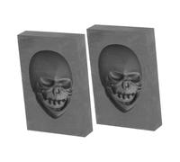 Anneome 2 Pièces Skull Graphite Casting Ingot Mold High Density Heat Resistant Metal Melting Tool For DIY Craft And Jewelry
