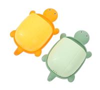 Anneome 2 pièces Toothbrush Holder Rack Cartoon Turtle Draining Organizer Non Punching Bathroom Storage Rack Space Saving Easy Clean Holder for Home
