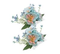 Anneome 2 Pièces Tropical Hawaiian Flower Hair Clips Silk Plumeria Hibiscus Comb Women Floral Hairpin For Beach Wedding Luau Party