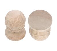 Anneome 2 Pièces Wood Finials For Home Decor Carved Wooden Bed Post Caps Staircase And Fence Post Toppers Unfinished Decorative Pillar Ends