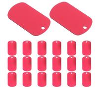 Anneome 20 Pièces Plaque Nominative en Métal Carrée, Aluminium Rouge | Trou de Fixation Facile, Finition Lisse et Polie, pour Collier D’animal, Usage Perdu-trouvé