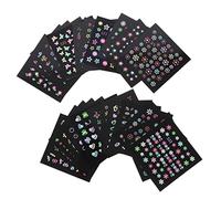Anneome 24 feuilles Stickers Ongles Lumineux Décor Manucure Autocollants Nail Art Party Styles Fluorescents Fête Anniversaire Cosplay