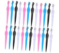 Anneome 24 pièces Lames de Rasoir Sourcils Acier Inoxydable avec Protection Coupe pour Visage et Sourcils Outil Multifonctionnel de Retrait des Poils Faciaux Portable pour Voyage