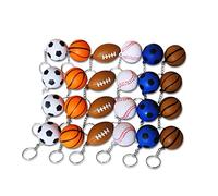 Anneome 24 pièces Porte Clés Mousse Forme de Rugby Basket Baseball Décoration Clé Unique pour Hommes et Femmes Créatif et Durable