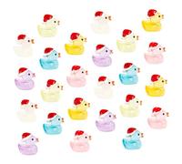 Anneome 24pièces Mini Figurines Canards Lumineux Résine Décorations De Noël pour Micro-Paysage Ornements Adorables Et Durables pour Jardin Voiture Maison De Poupée
