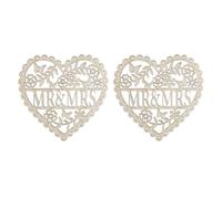 Anneome 2pcs Pendentifs Suspendus en Bois Forme Cœur Léger Prêt à Décorer Mr et Mrs Décoration Mariage Fête Salon
