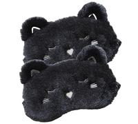 Anneome 2pièces Masque De Sommeil Carton Mignon Pour Masques Oculaires Forme De Chat Chien Accessoire Pratique Pour Sommeil Confortable Maison